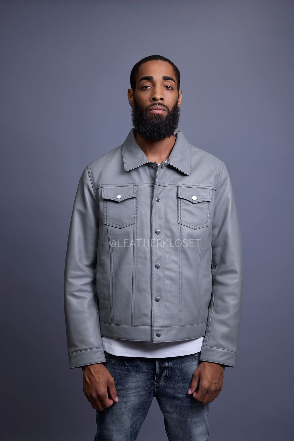 Men's Dylan Jacket Grey Leather