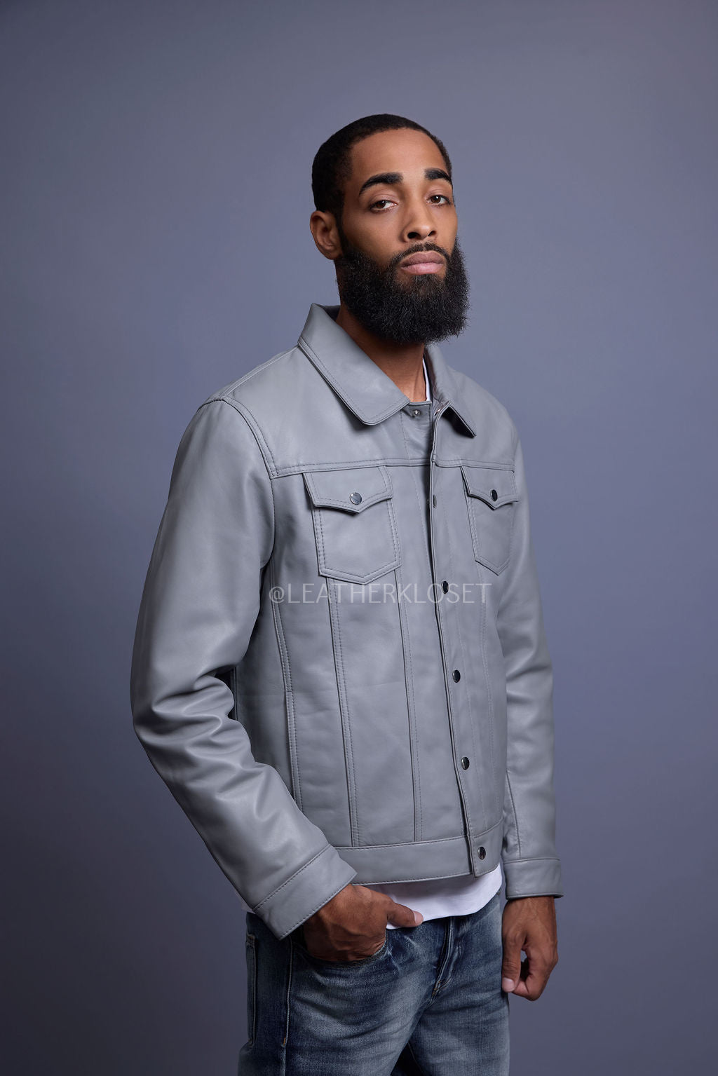 Men's Dylan Jacket Grey Leather