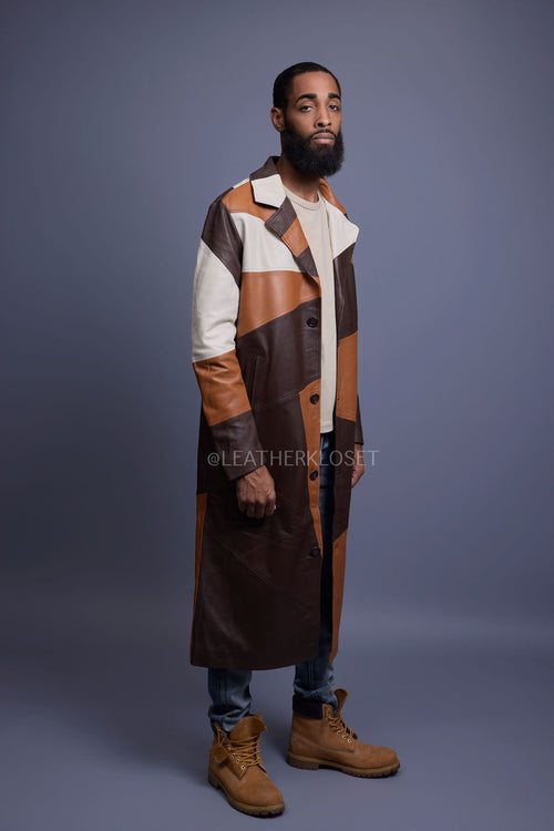 Men's Leather Unnameable Trench Coat [Multi]