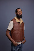 Men's Don Reversible Shearling Vest [Tan]