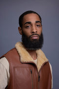 Men's Don Reversible Shearling Vest [Tan]