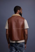 Men's Don Reversible Shearling Vest [Tan]