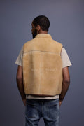Men's Don Reversible Shearling Vest [Tan]