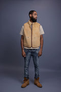 Men's Don Reversible Shearling Vest [Tan]