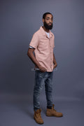 Men's Summer In Miami Luka Leather Short Sleeve Shirt [Baby Pink]