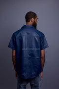 Men's Summer In Miami Luka Leather Short Sleeve Shirt [Navy]