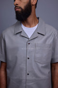 Men's Summer In Miami Luka Leather Short Sleeve Shirt [Grey]