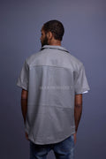 Men's Summer In Miami Luka Leather Short Sleeve Shirt [Grey]