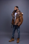 Men's Mink Biker Jacket [Whiskey]