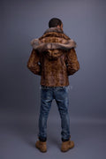 Men's Mink Biker Jacket [Whiskey]