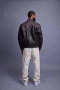 Men's Lucas Quilted Leather Bomber Jacket [Copper]