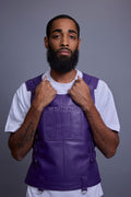 Men's Leather Vegas Vest [Purple]