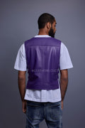 Men's Leather Vegas Vest [Purple]