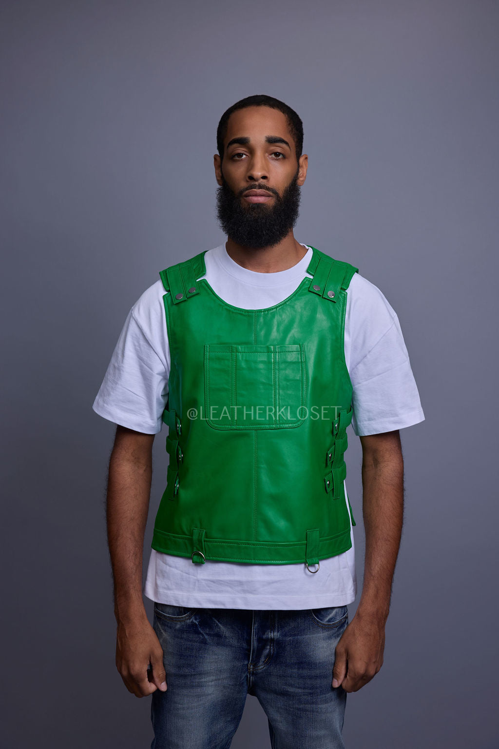 アパルトモン RETROVE FINE WOOL LONG VEST Men's Leather Vegas Vest [Green] – LeatherKloset