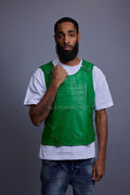 Men's Leather Vegas Vest [Green]