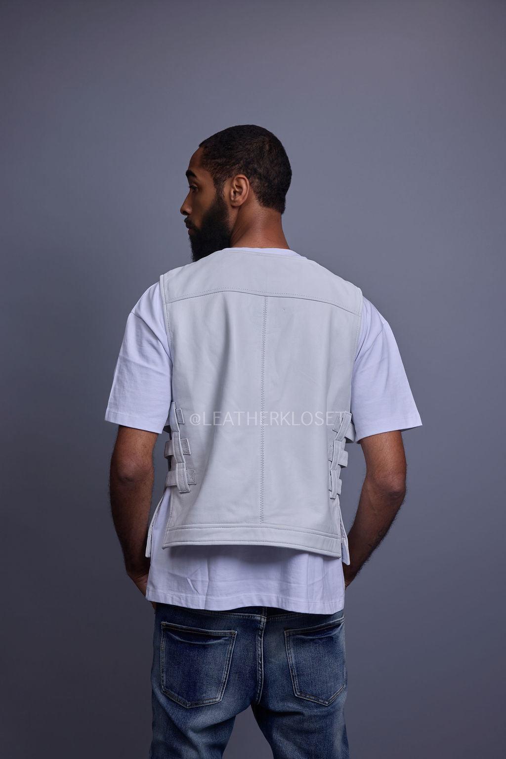 Men's Leather Vegas Vest [White]