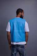 Men's Leather Brooklyn Vest [Baby Blue]