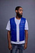 Men's Leather Brooklyn Vest [Royal Blue]