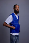 Men's Leather Brooklyn Vest [Royal Blue]
