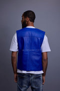 Men's Leather Brooklyn Vest [Royal Blue]