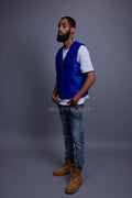 Men's Leather Brooklyn Vest [Royal Blue]