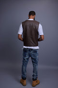 Men's Leather Brooklyn Vest [Chocolate]