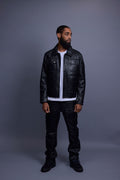 Men's Jax 2.0 Jean Jacket & Leather Cargo Pants [Black]