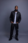 Men's Jax 2.0 Jean Jacket & Leather Cargo Pants [Black]