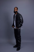 Men's Jax 2.0 Jean Jacket & Leather Cargo Pants [Black]