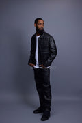 Men's Jax 2.0 Jean Jacket & Leather Cargo Pants [Black]