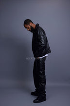 Men's Jax 2.0 Jean Jacket & Leather Cargo Pants [Black]