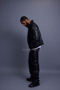 Men's Jax 2.0 Jean Jacket & Leather Cargo Pants [Black]