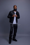Men's Jax 2.0 Jean Jacket & Leather Cargo Pants [Black]