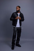 Men's Jax 2.0 Jean Jacket & Leather Cargo Pants [Black]