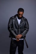Men's Trey Biker Jacket [Black Distressed]