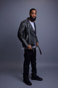 Men's Trey Biker Jacket [Black Distressed]