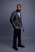 Men's Trey Biker Jacket [Black Distressed]