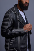Men's Trey Biker Jacket [Black Distressed]