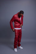 Men's Jax 2.0 Jean Jacket & Leather Cargo Pants [Red]