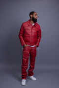 Men's Jax 2.0 Jean Jacket & Leather Cargo Pants [Red]