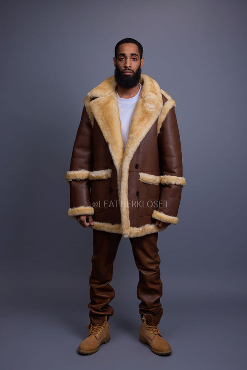Men's Cole Sheepskin Shearling 3/4 Jacket [Whiskey]