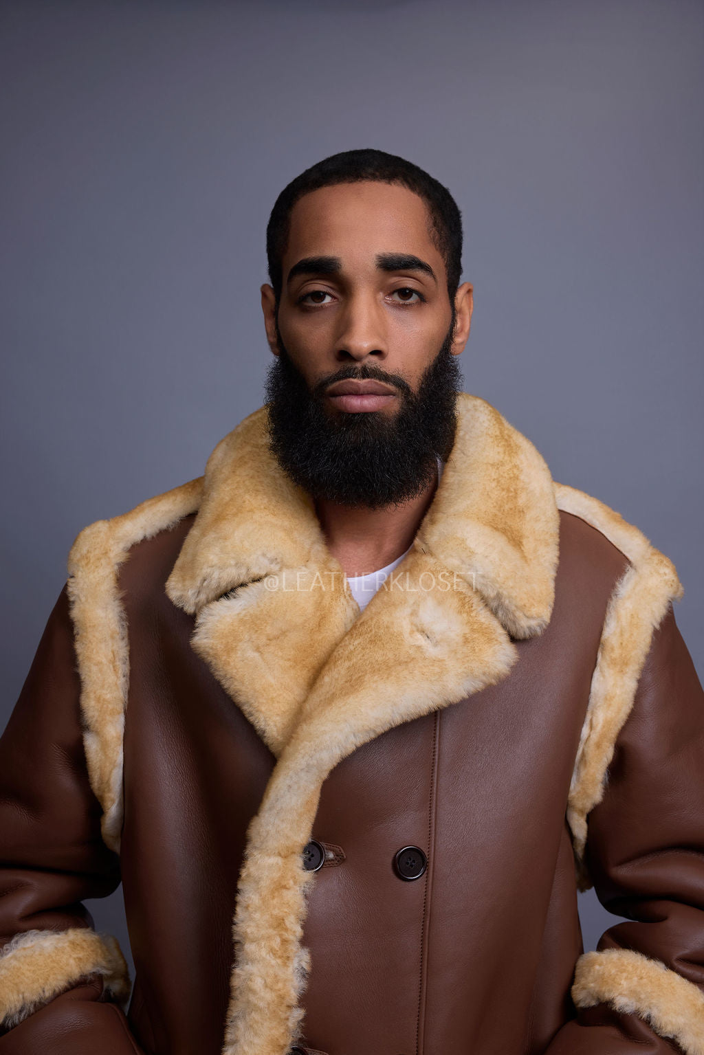 Men's Cole Sheepskin Shearling 3/4 Jacket [Whiskey]