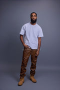 Men's Leather Jean Pants [Toffee]