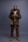 Men's Stealth Real Sheepskin Shearling Duffle [Brown]