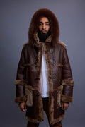 Men's Stealth Real Sheepskin Shearling Duffle [Brown]