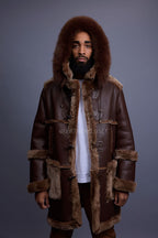 Men's Stealth Real Sheepskin Shearling Duffle [Brown]