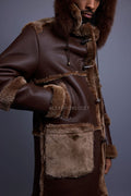 Men's Stealth Real Sheepskin Shearling Duffle [Brown]
