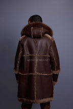 Men's Stealth Real Sheepskin Shearling Duffle [Brown]