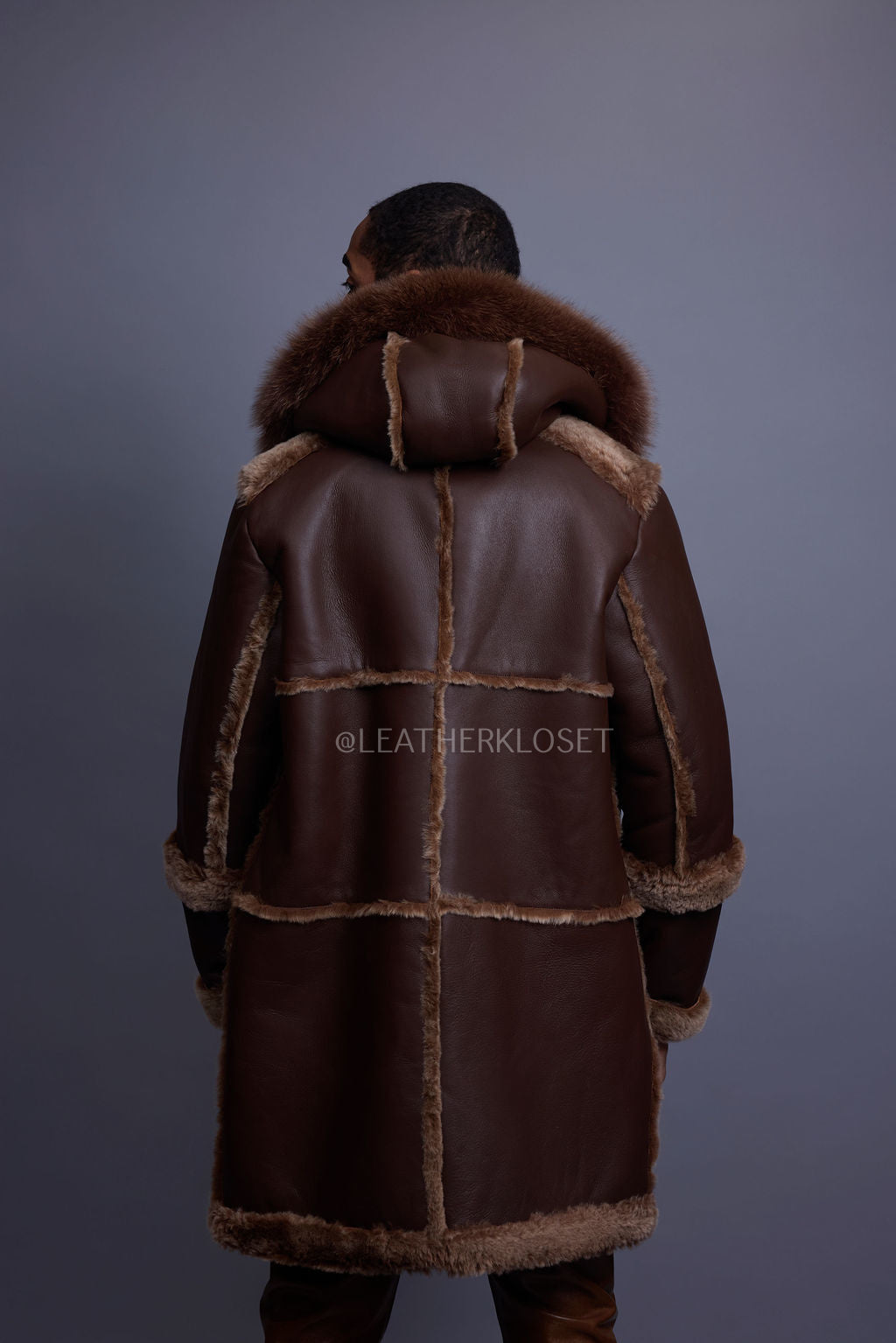 Men's Stealth Real Sheepskin Shearling Duffle [Brown]