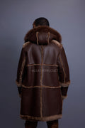 Men's Stealth Real Sheepskin Shearling Duffle [Brown]